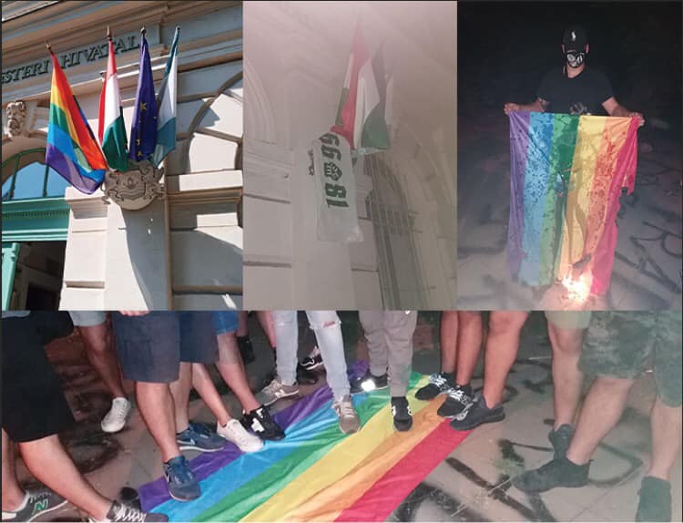 A Fradi-szurkolók leszedték a IX. kerületi városházáról az LMBTQ-zászlót