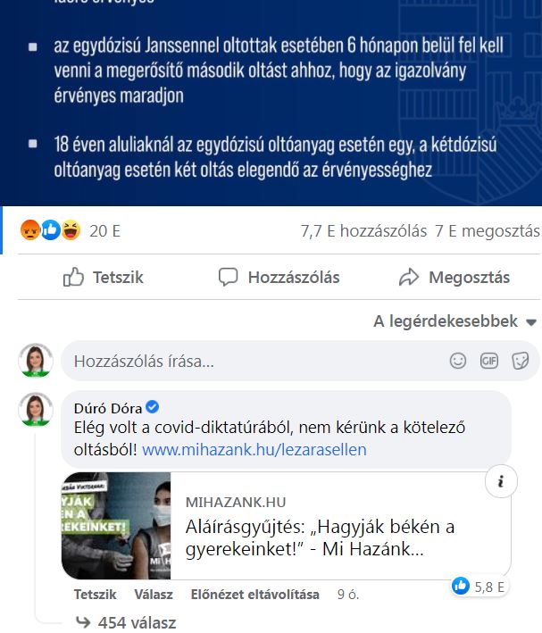 Nem kell messzire menni a cenzúráért- kitiltották Dúró Dórát a kormány hivatalos oldaláról