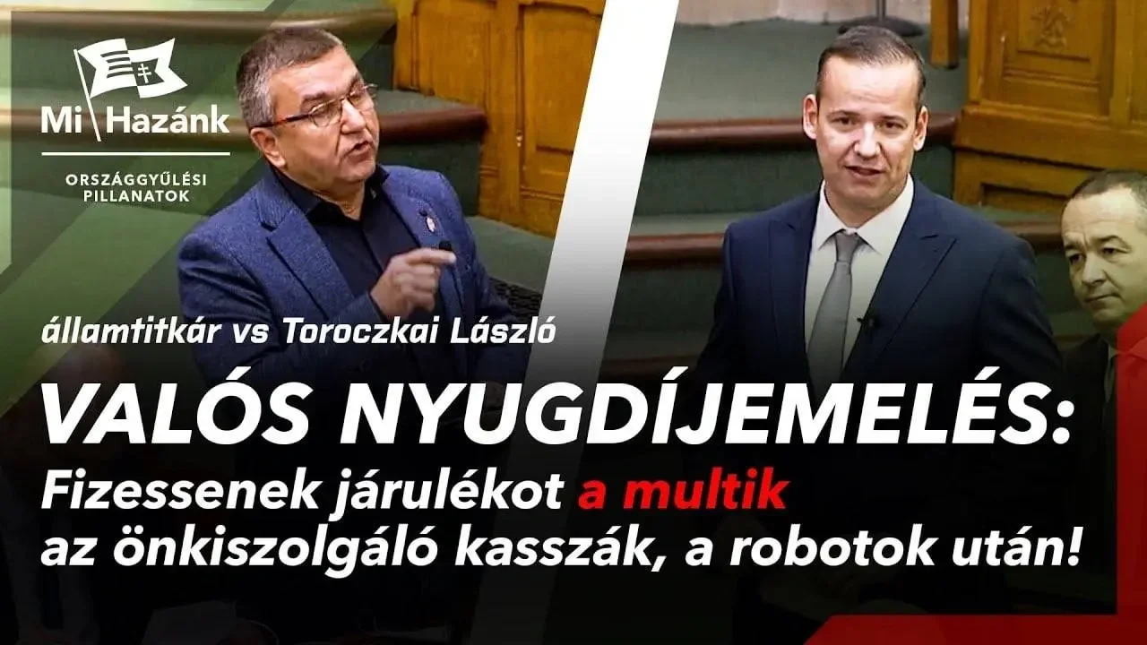 Toroczkai: méltatlanul alacsonyak a nyugdíjak Magyarországon