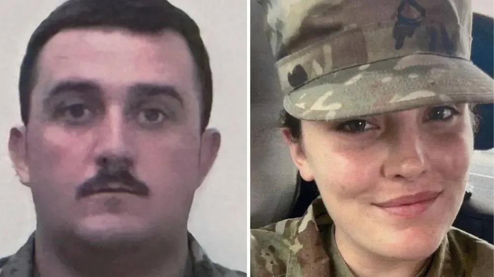 A meglőtt Nemzeti Gárda-tagok – bal oldalon Andrew Wolfe, jobb oldalon Sarah Beckstrom