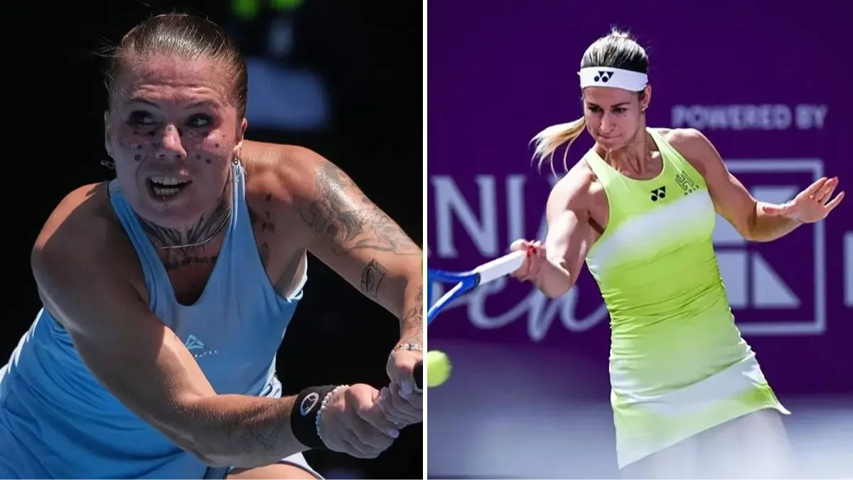 Olekszandra Olijnyikova ukrán teniszjátékos (balra) és Bondár Anna magyar teniszjátékos | Képek forrása: The Associated Press, WTA Official